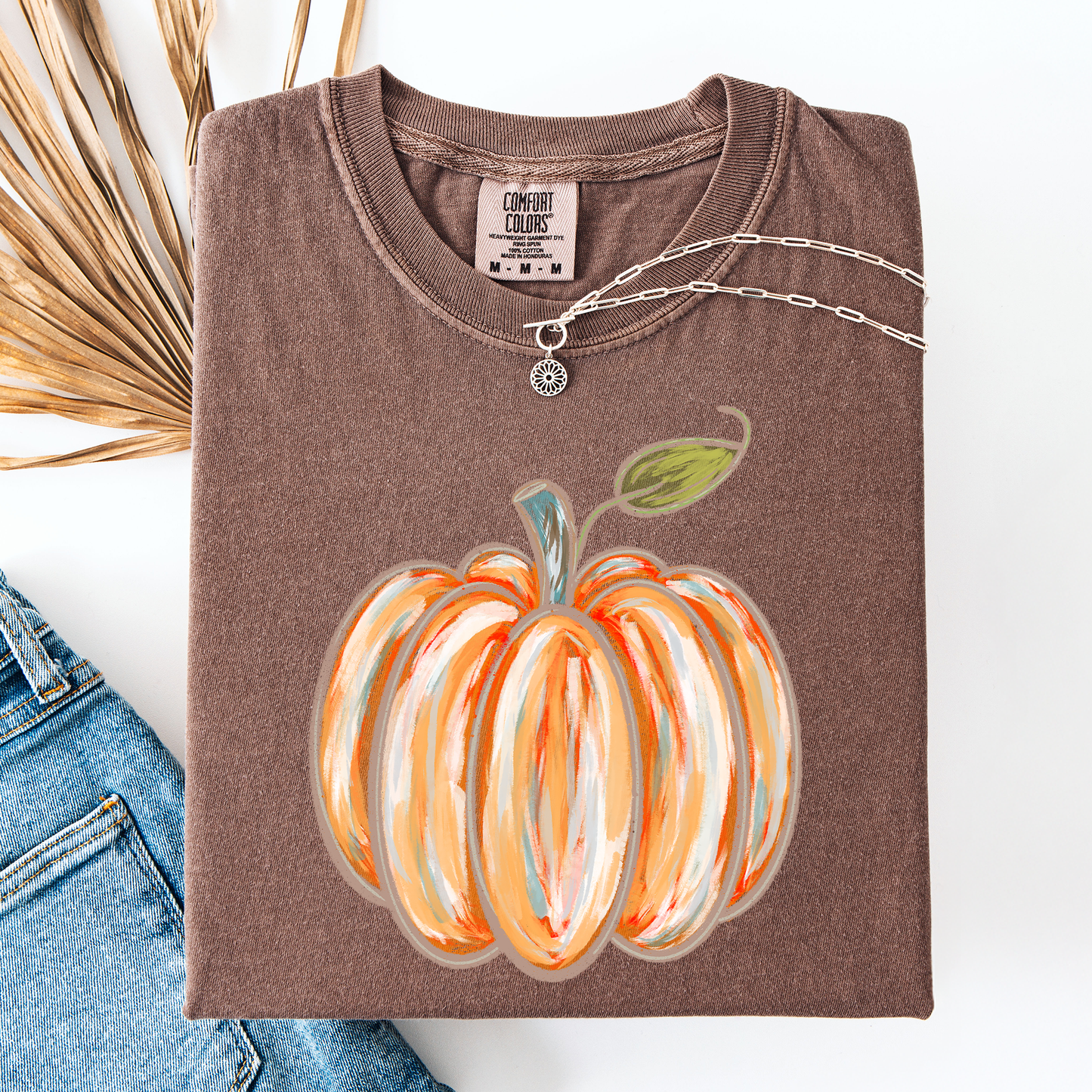 Brown Watercolor Pumpkin, Halloween, Autumn, Fall, Comfort Colors T-Shirt
