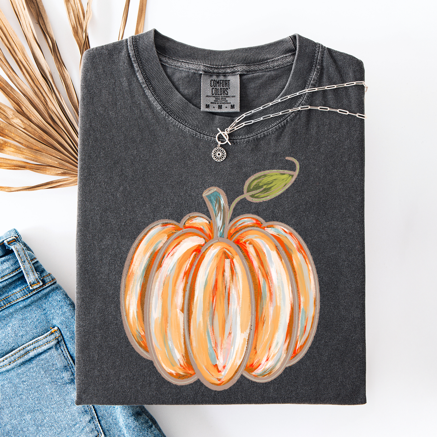 Watercolor Pumpkin, Halloween, Autumn, Fall, Comfort Colors T-Shirt