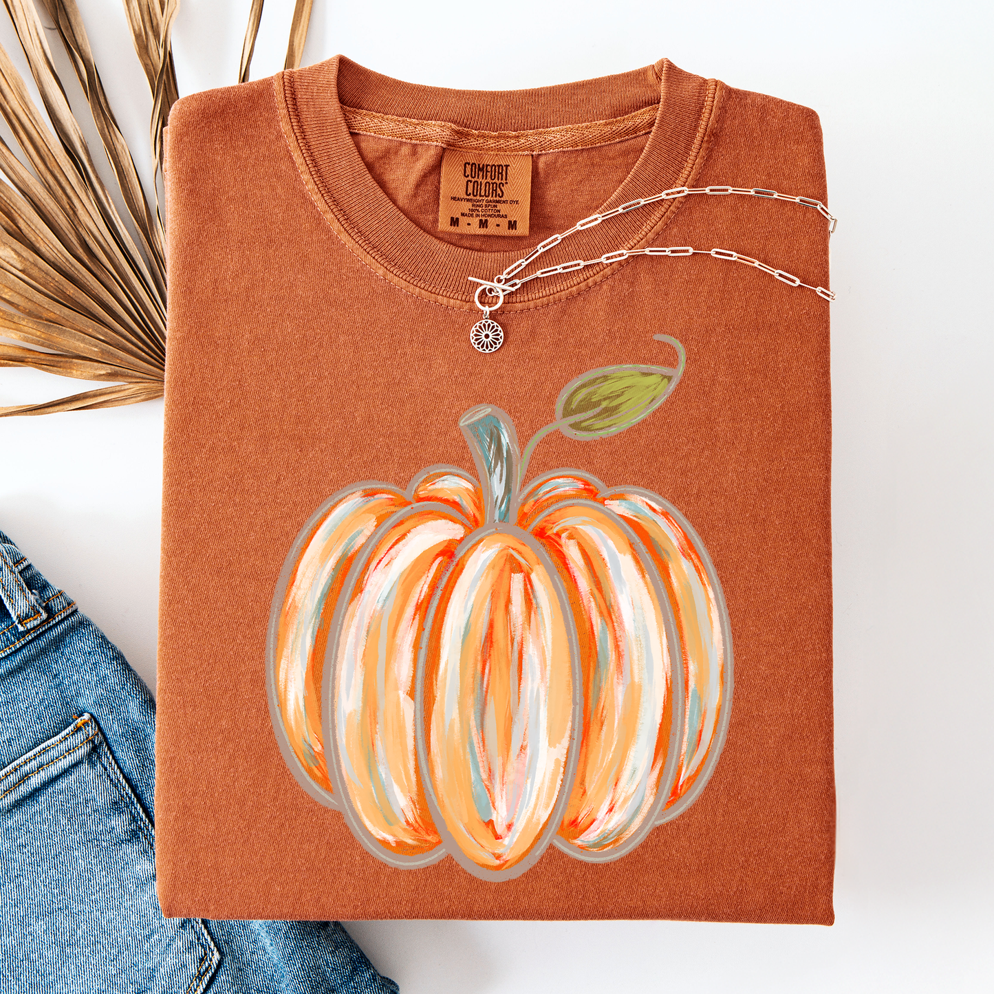 Orange Watercolor Pumpkin, Halloween, Autumn, Fall, Comfort Colors T-Shirt