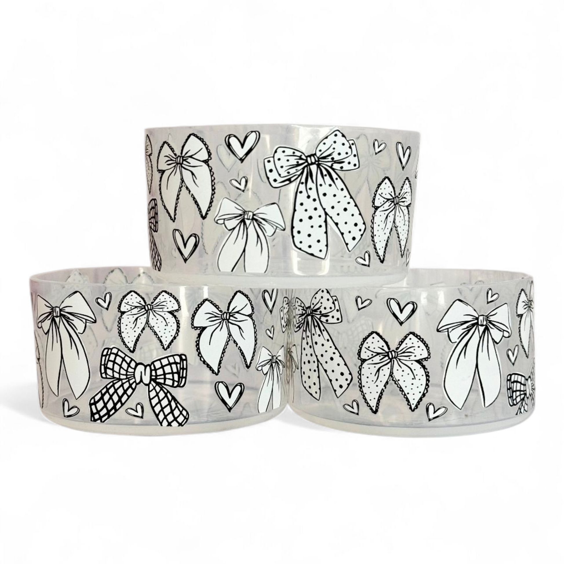 Clear White Bows Tumbler Boot -fits 20-40oz