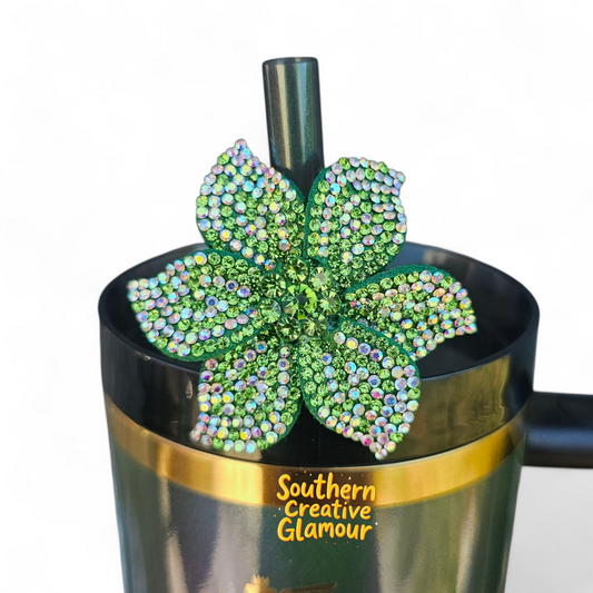 Wicked Green Diamond Flower Tumbler Charm by Southern Creative Glamour 