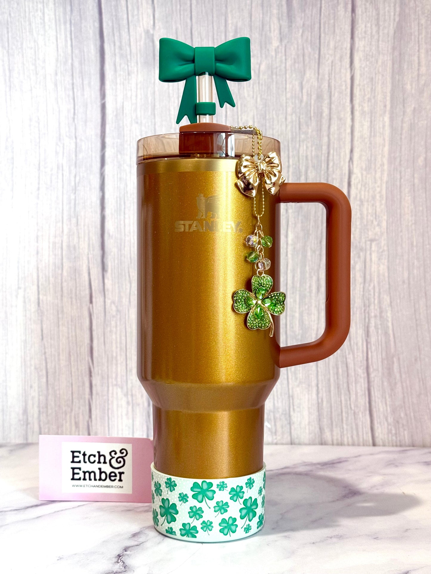 Alpine Green 3D Bow Straw Topper | Straw Cover 