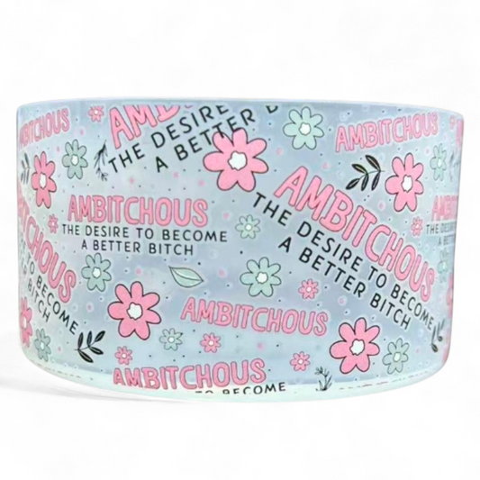 Funny Ambitchous Floral Silicone Tumbler Boot | Sassy Stanley Cup Boot Fits 20-40oz Tumblers