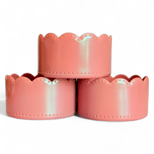 Antique Pink Scalloped Silicone Tumbler Boot