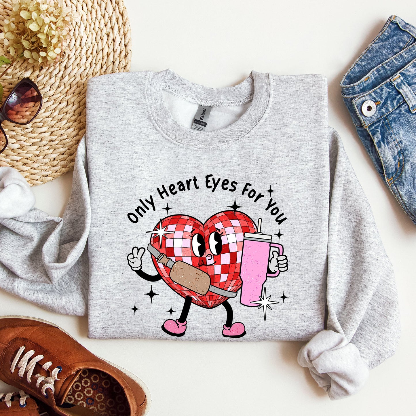 Only Heart Eyes For You Disco Heart Tumbler Lover Valentine Sweatshirt