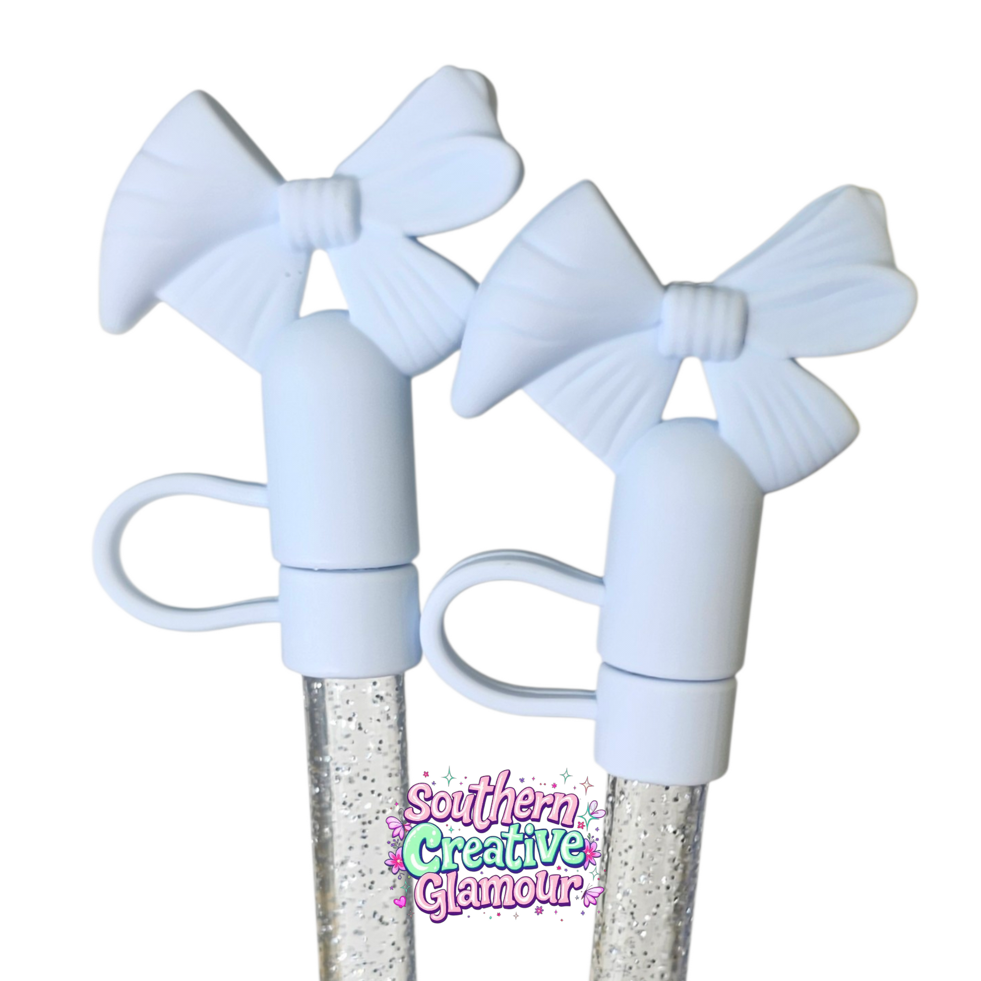 Blue Coquette Bow 10mm Straw Topper | Fits 10mm Straws 