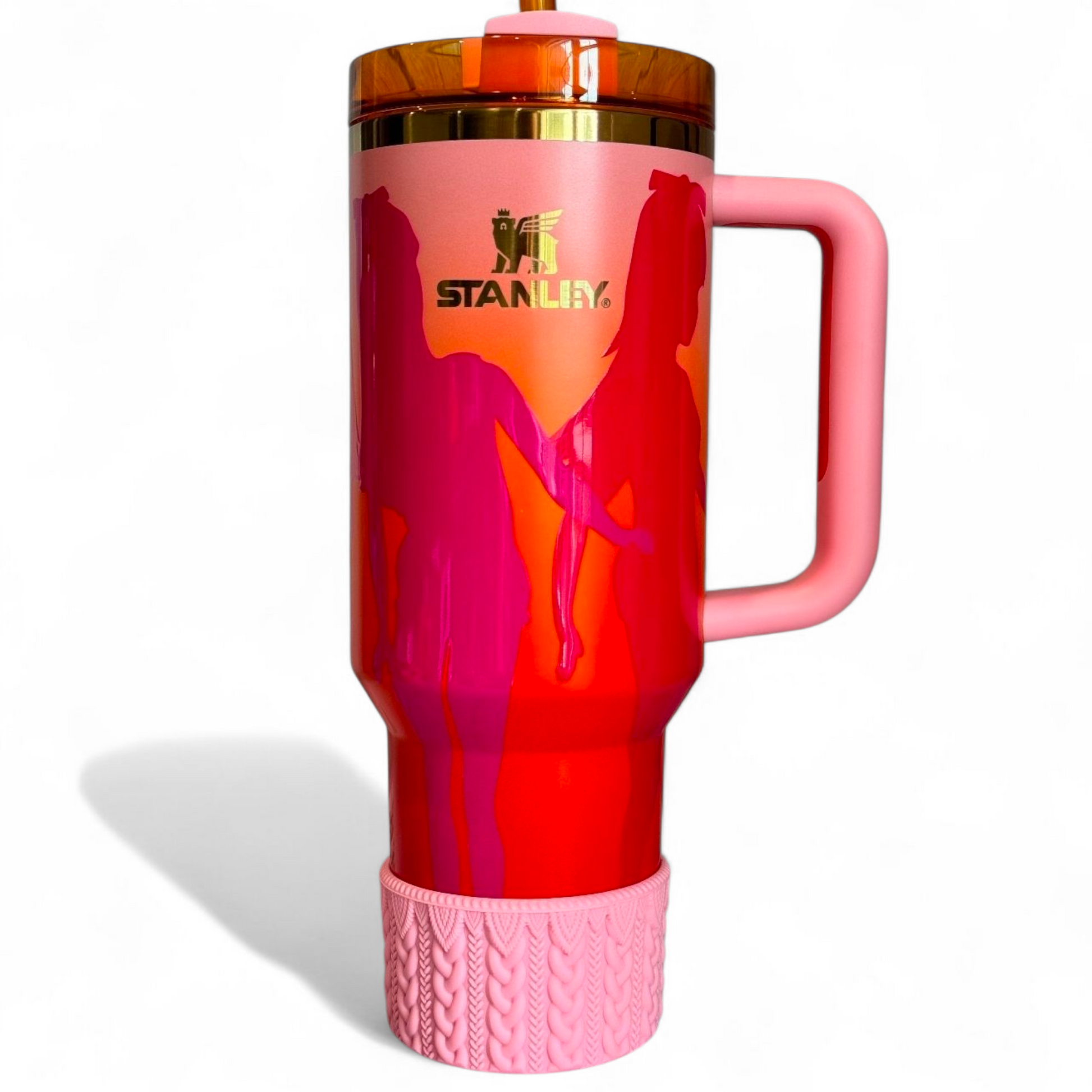 Twist N Turn Pink Macrame Silicone Tumbler Boot