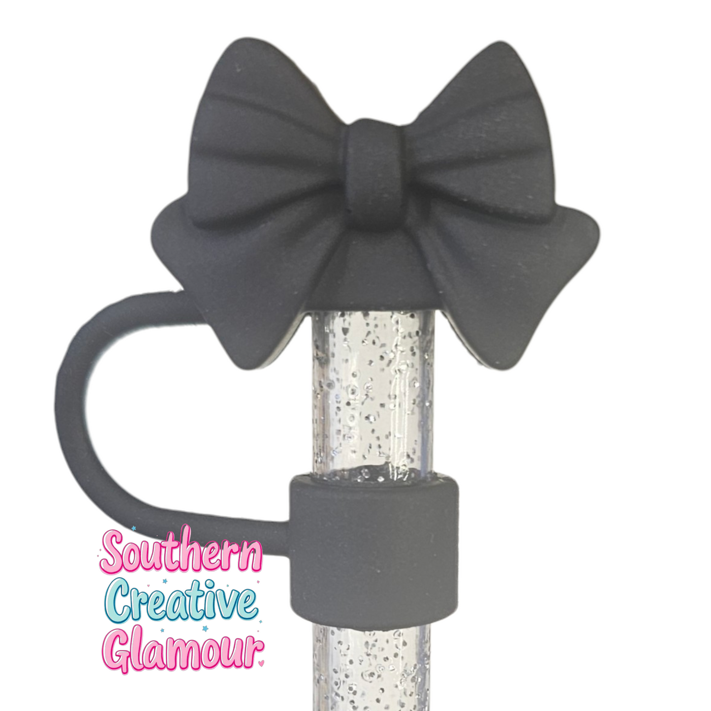 Black Bow Straw Topper by SouthernCreativeGlamour | Fits 10mm Straws | Stanley, Simple Modern, Yeti 