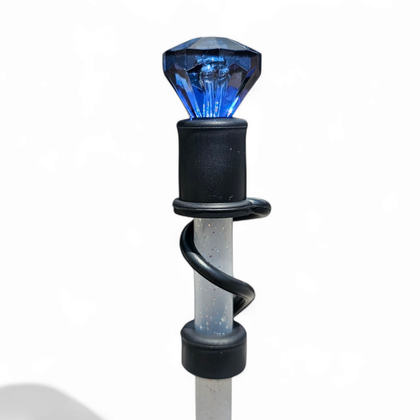 Blue Diamond  | Black Silicone 10mm Straw Topper Base 