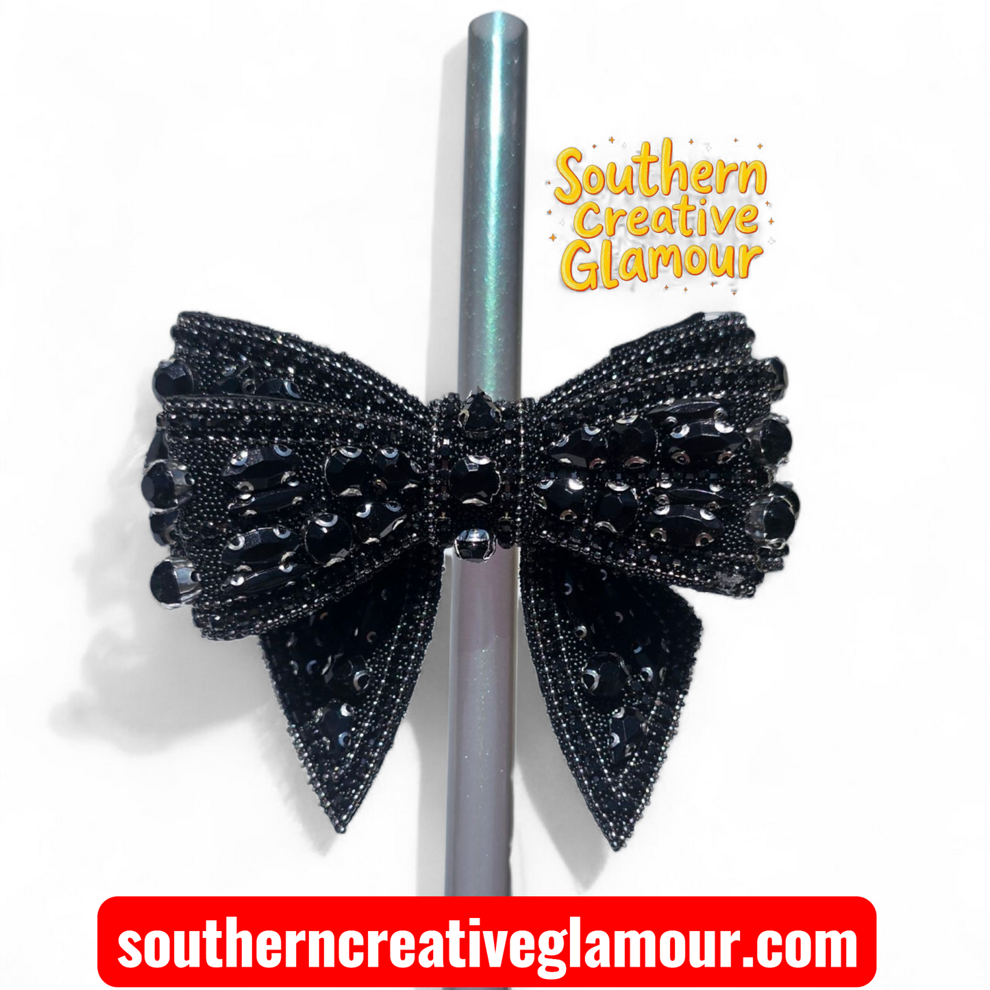 Black Diamond Bow Tumbler Charm by Southern Creative Glamour 