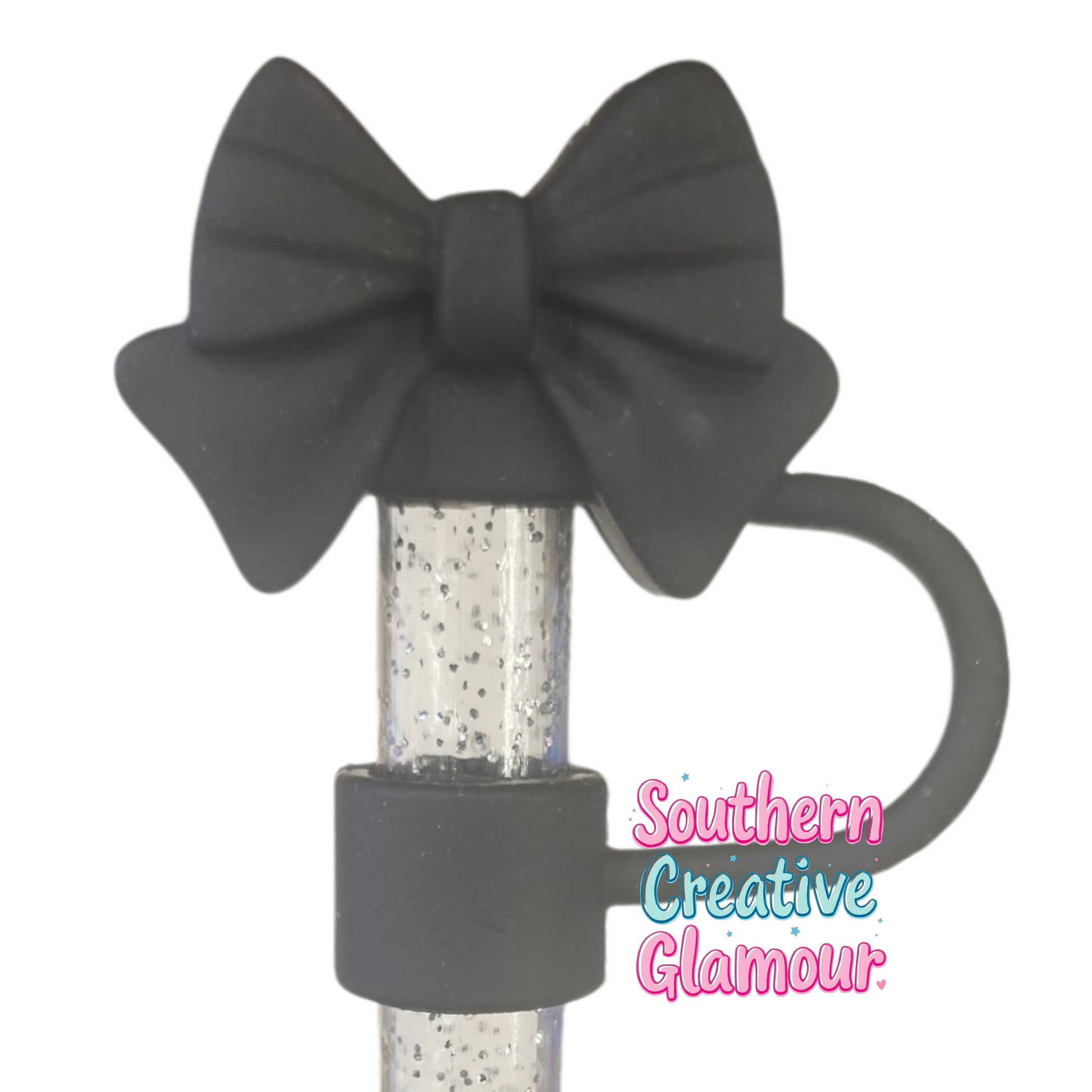 Black Bow Straw Topper by SouthernCreativeGlamour | Fits 10mm Straws | Stanley, Simple Modern, Yeti 