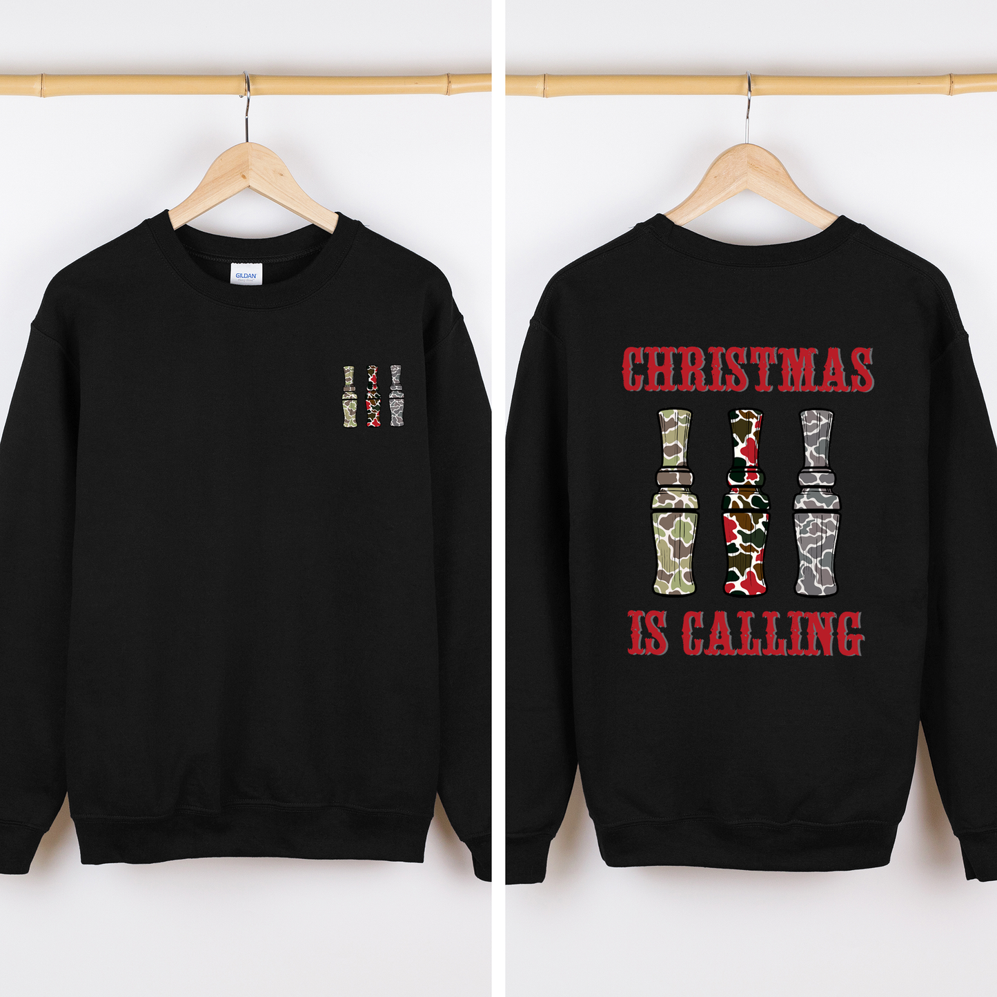 Black Christmas is Calling, Duck Season, Hunting, Front and Back Sweatshirt