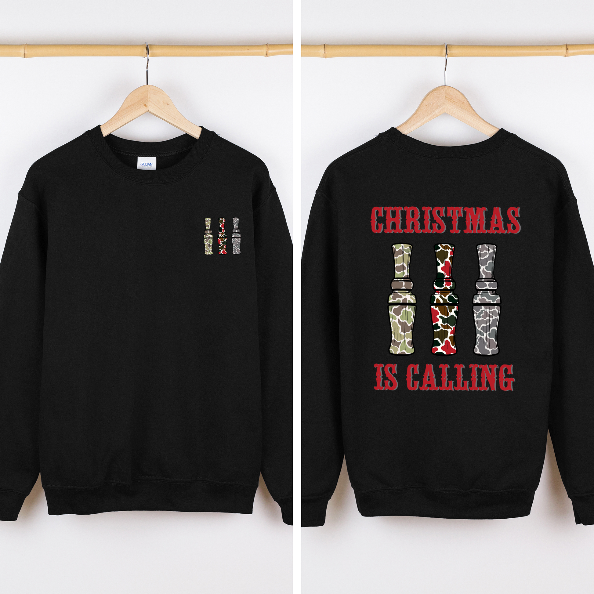 Black Christmas is Calling, Duck Season, Hunting, Front and Back Sweatshirt