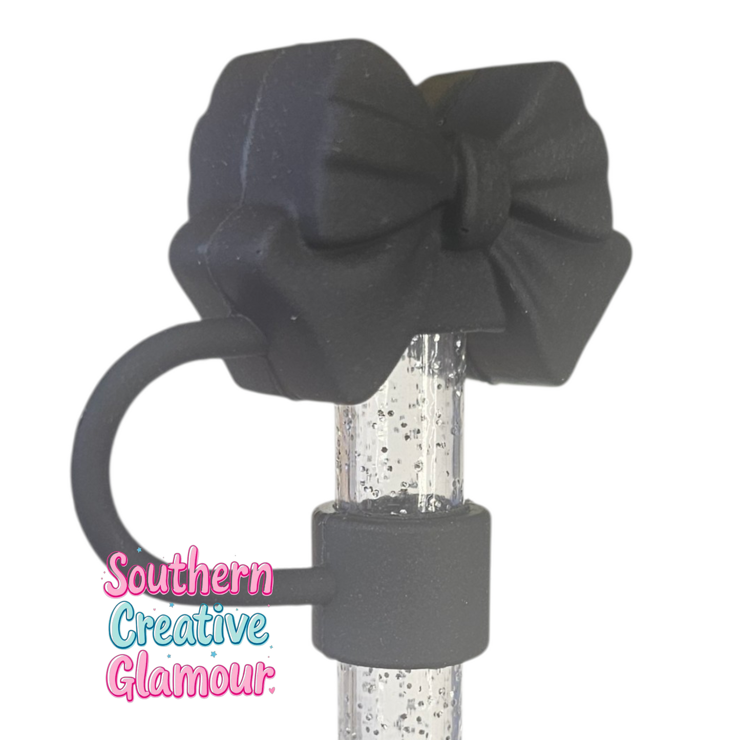 Black Bow Straw Topper by SouthernCreativeGlamour | Fits 10mm Straws | Stanley, Simple Modern, Yeti 