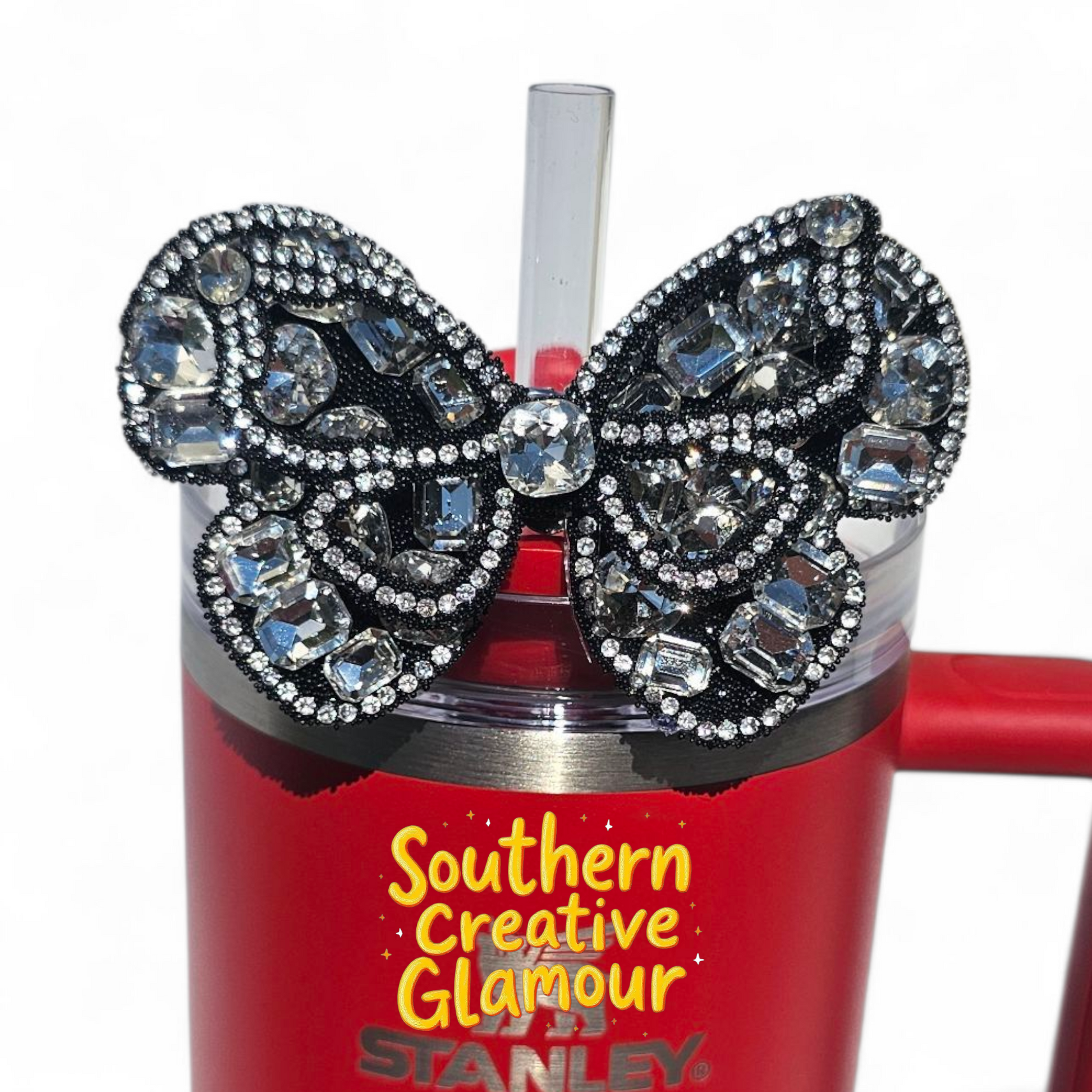 Black Diamond Butterfly Tumbler Charm by Southern Creative Glamour 
