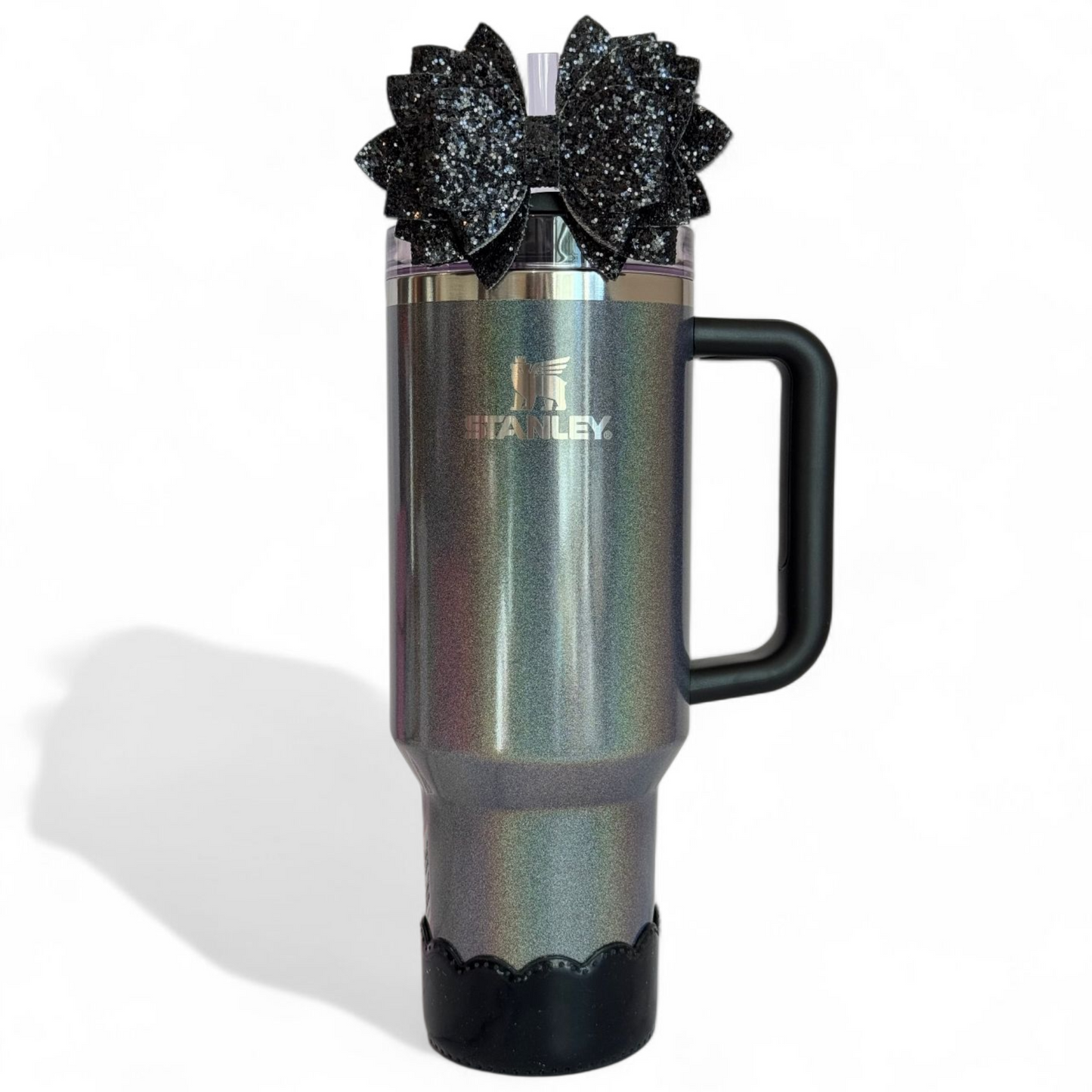 Black Gloss Scallop Silicone Tumbler Boot