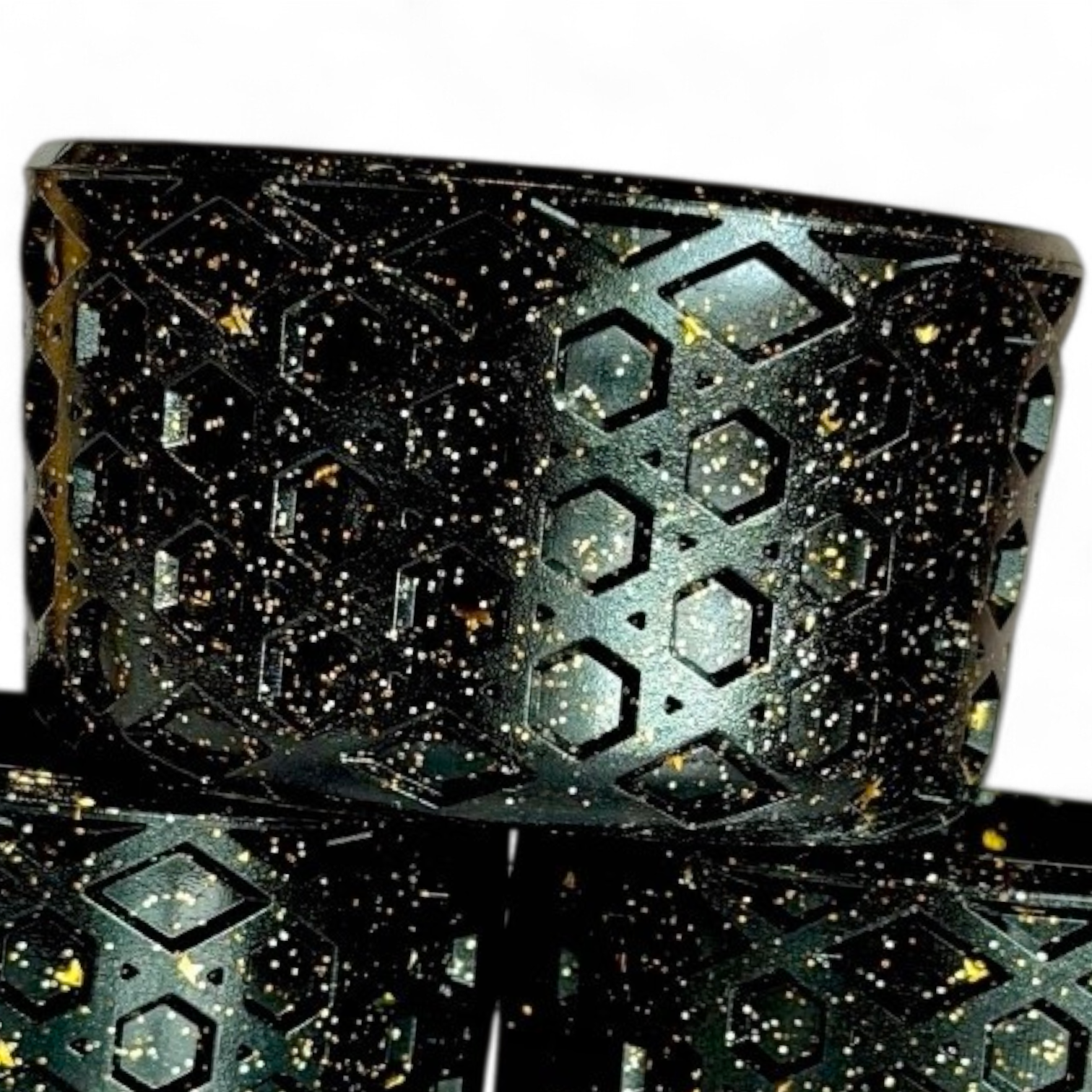 Black & Gold Glitter Waffle Silicone Tumbler Boot | Fits 20-40oz Tumblers 