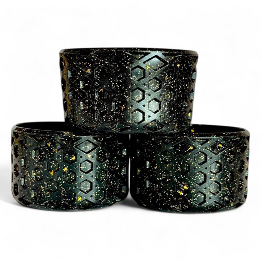 Black & Gold Glitter Waffle Silicone Tumbler Boot | Fits 20-40oz Tumblers 