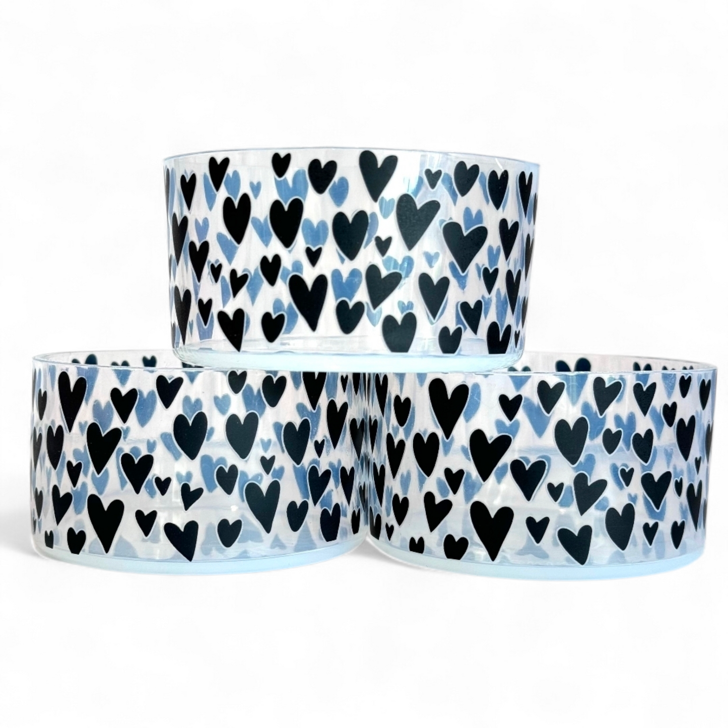 Clear Black Hearts Silicone Tumbler Boot