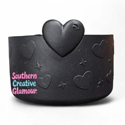 Black 3D Heart Silicone Tumbler Boot | Cup Sleeve by Southern Creative Glamour 
