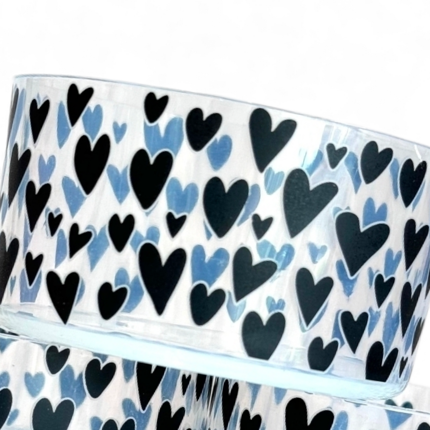Clear Black Hearts Silicone Tumbler Boot