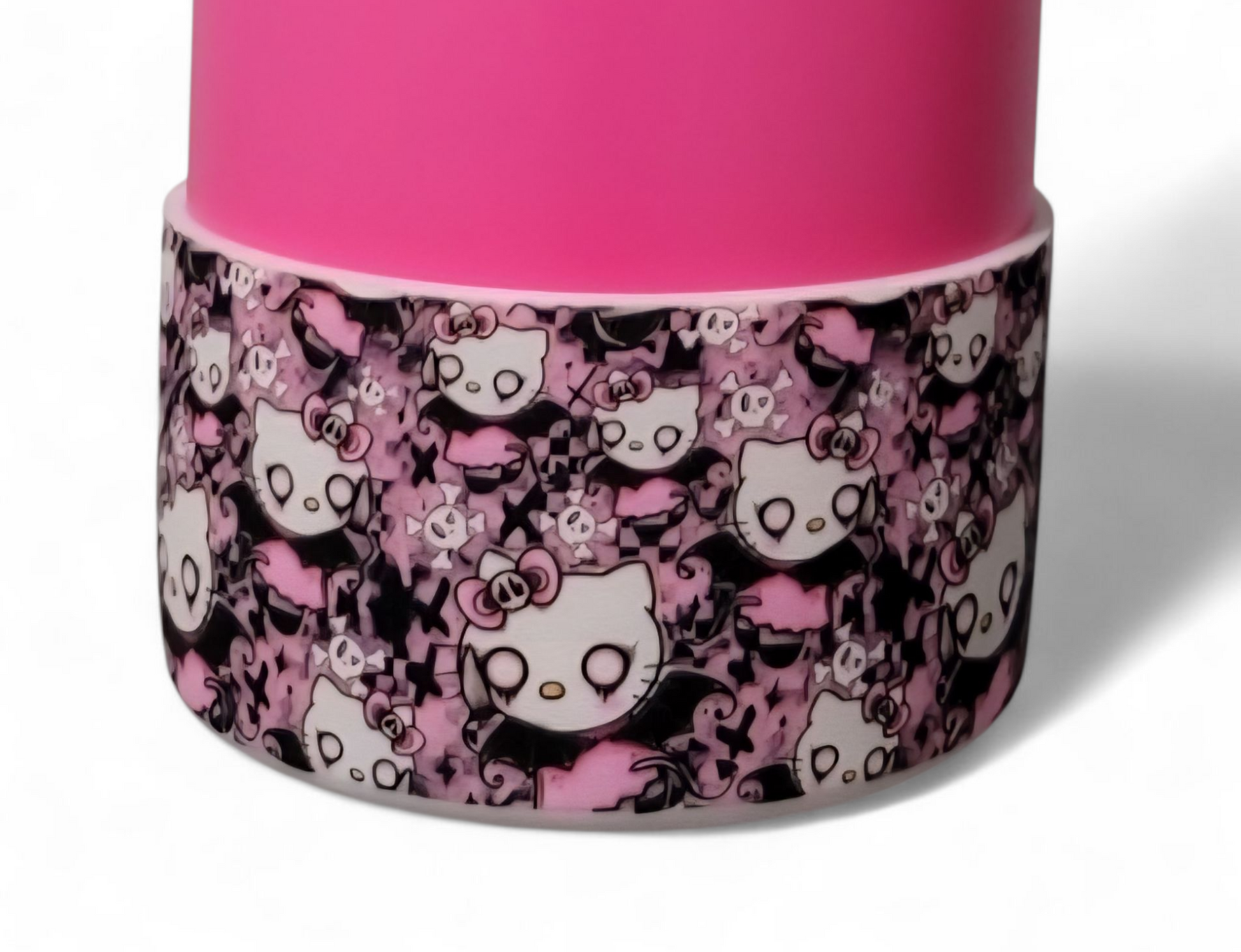 Hot Pink & Black Goth Hello Kitty Silicone Tumbler Boot