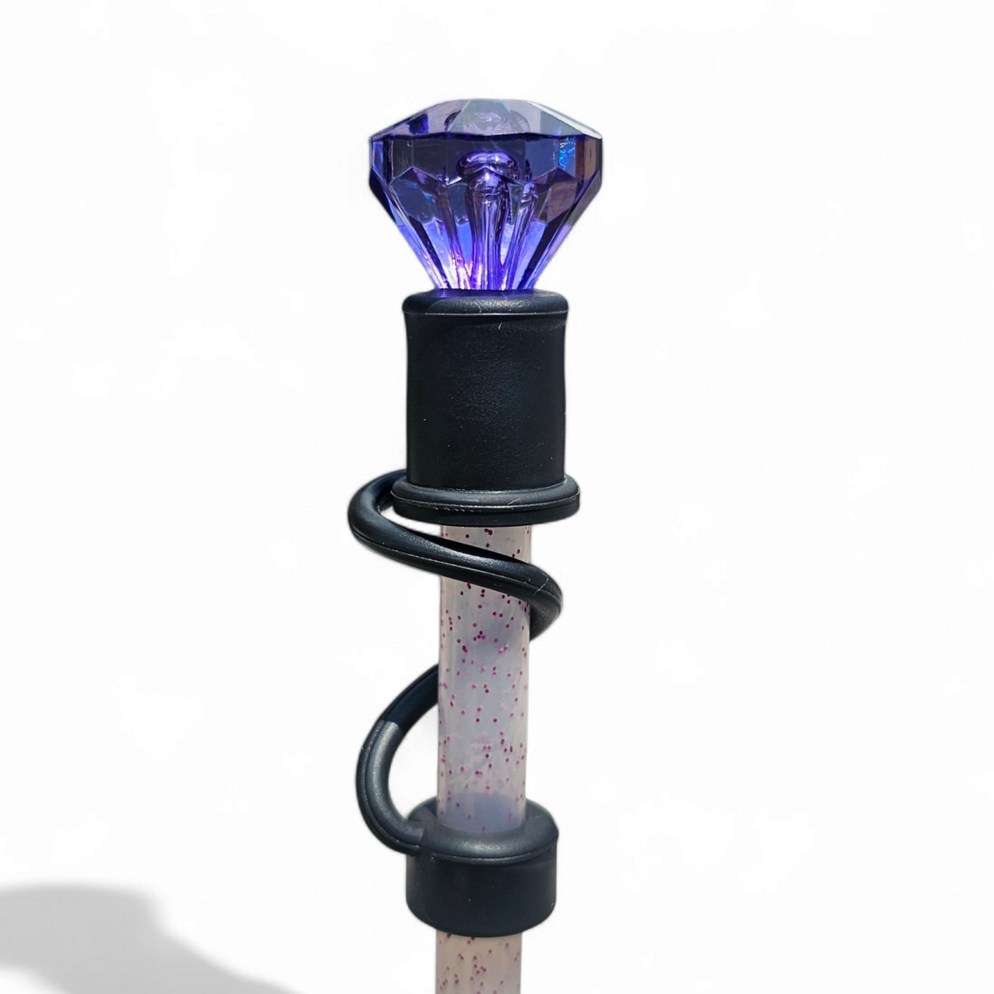 Purple Diamond  | Black Silicone 10mm Straw Topper Base 
