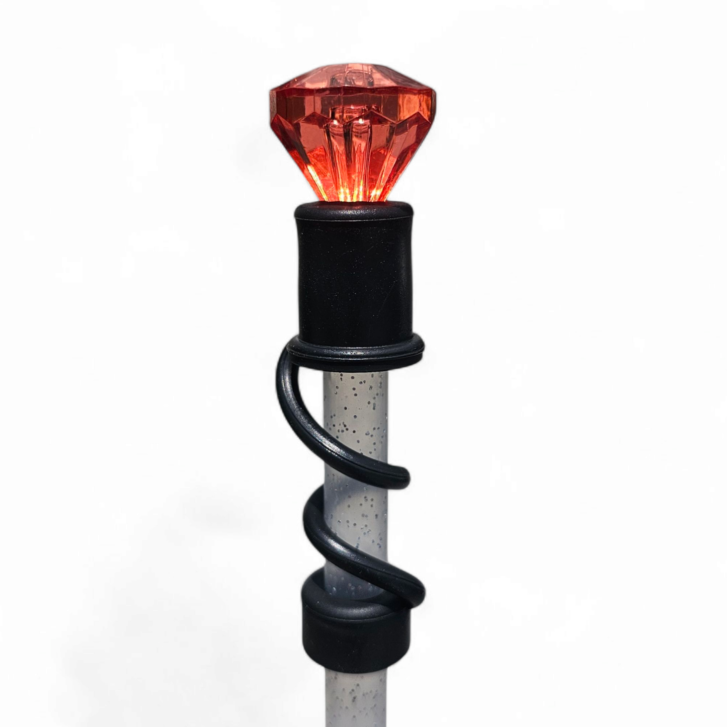 Red Diamond  | Black Silicone 10mm Straw Topper Base 
