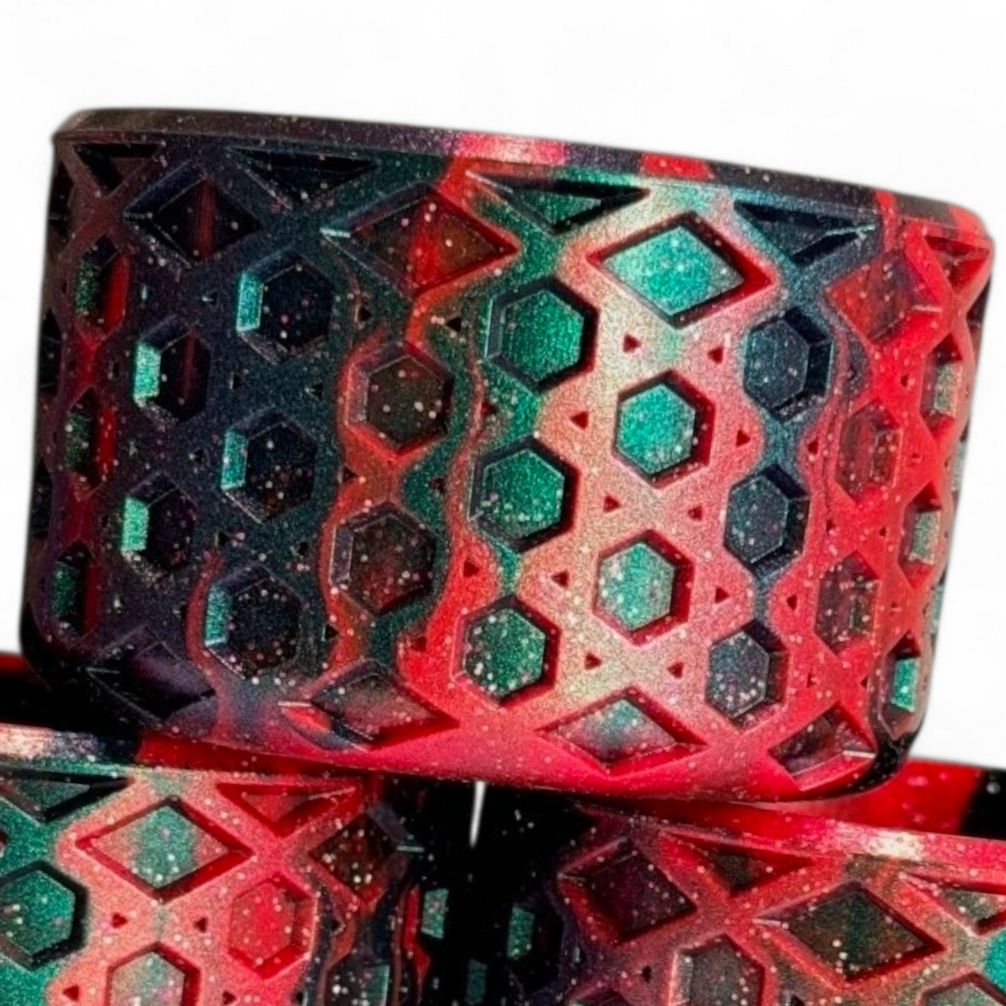 Red & Black Glitter Waffle Silicone Tumbler Boot | Fits 20-40oz Tumblers
