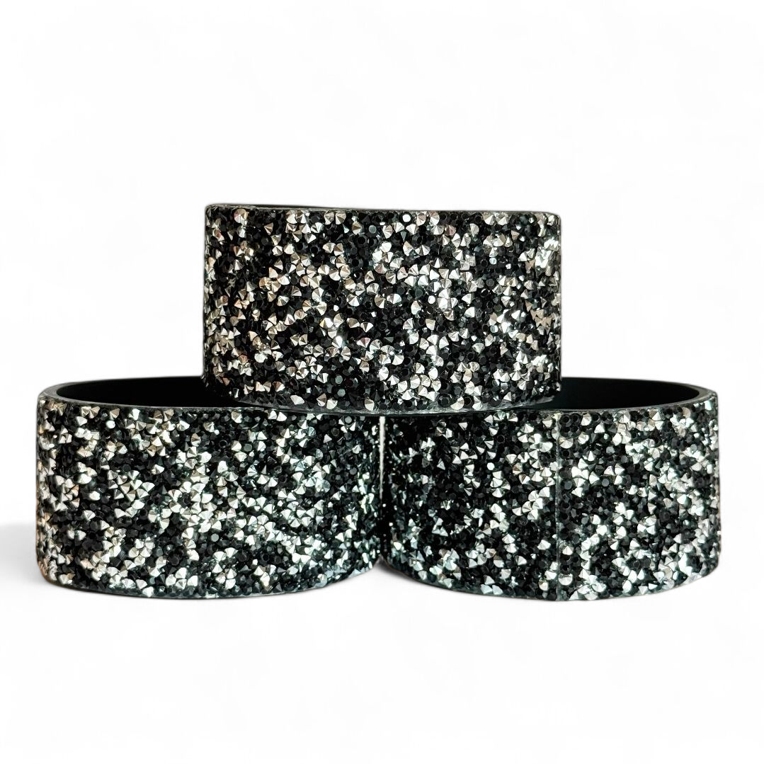 Black & Silver Druzy BLING Tumbler Boot -fits 40oz