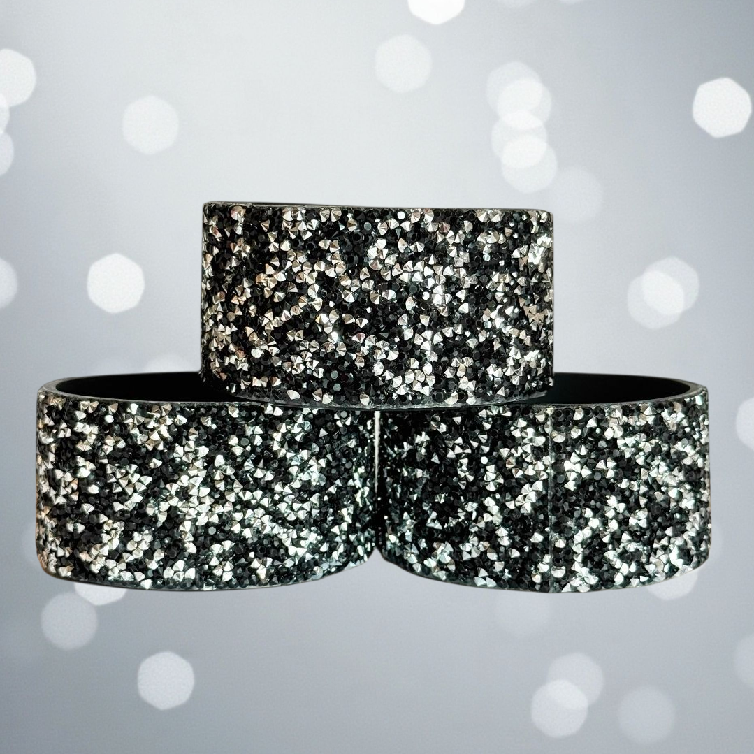 Black & Silver Druzy BLING Tumbler Boot -fits 40oz