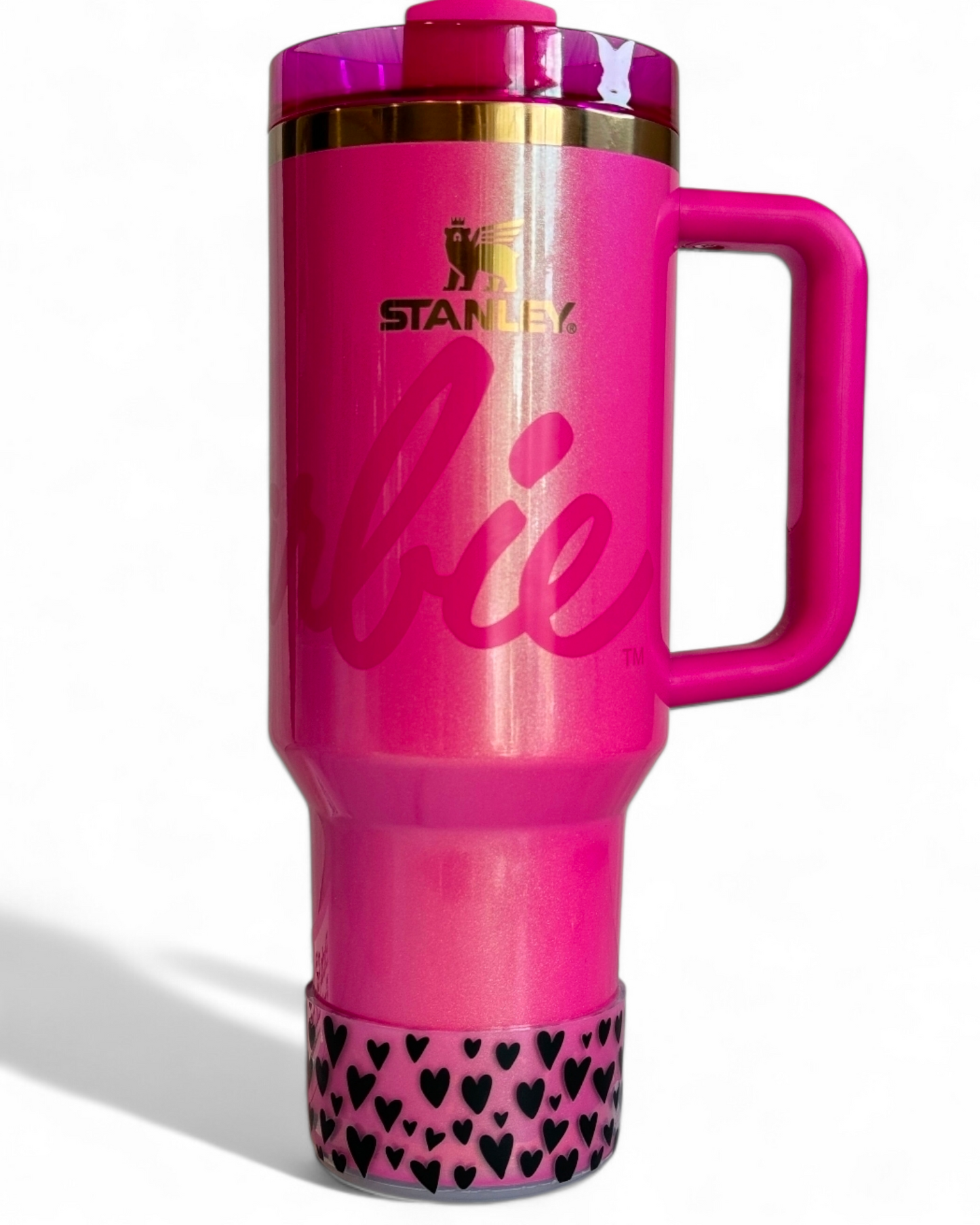 Clear Black Hearts Silicone Tumbler Boot