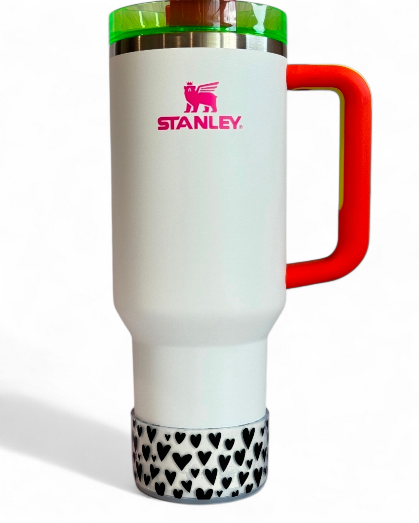 Clear Black Hearts Silicone Tumbler Boot