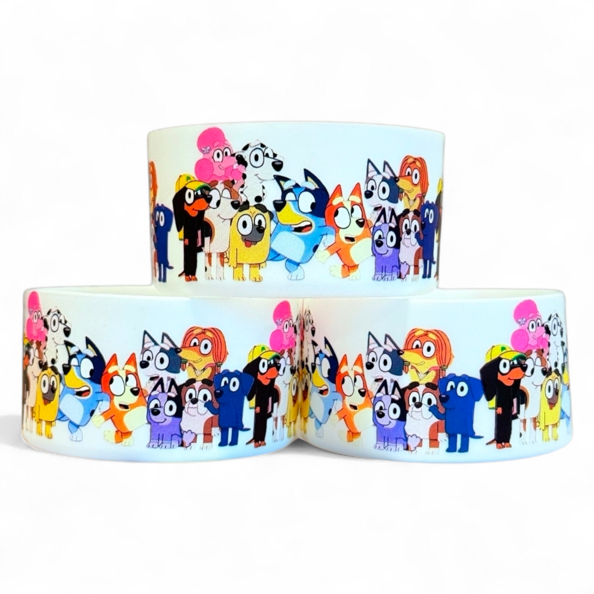 Blue Dog Cartoon Family Silicone Tumbler Boot | Fits 20–40oz Cups