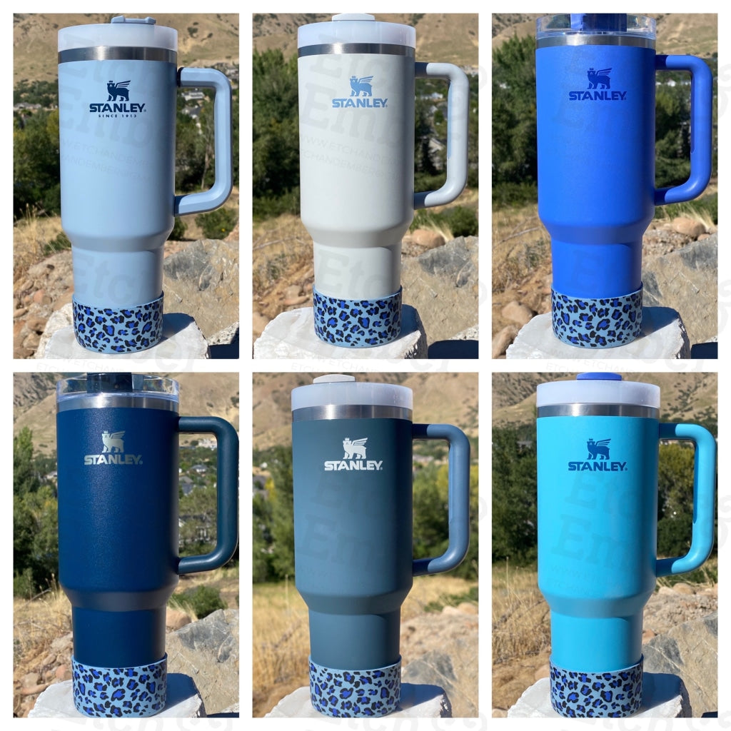 BLUE LEOPARD Silicone Tumbler Boot -fits 20-40oz