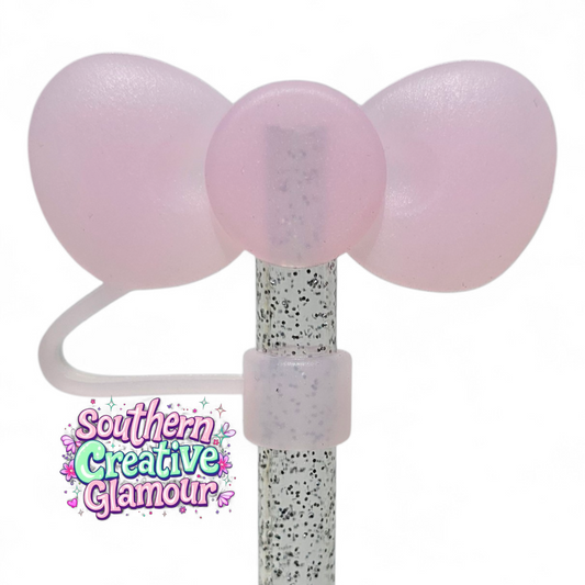 Blush Pink 3D Bow Silicone Straw Topper by SouthernCreativeGlamour | Fits 10mm Straws