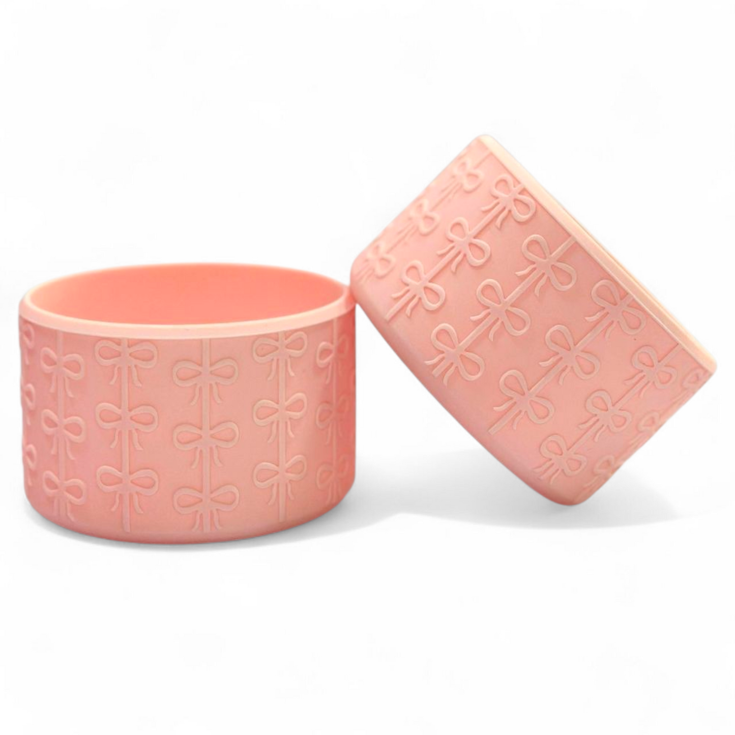 Blush Pink Coquette Bow Silicone Tumbler Boot 