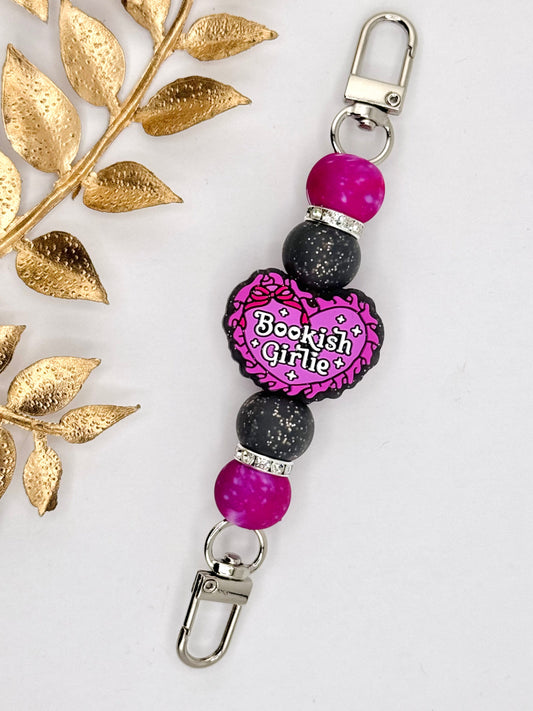 Pink and black E-Reader Strap ~ Bookish Girlie ~ Interchangeable