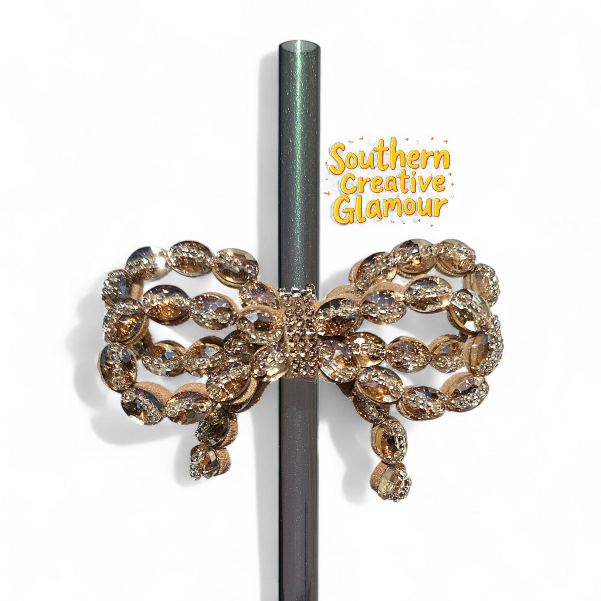 Gold Diamond Bow Tumbler Charm by Southern Creative Glamour 