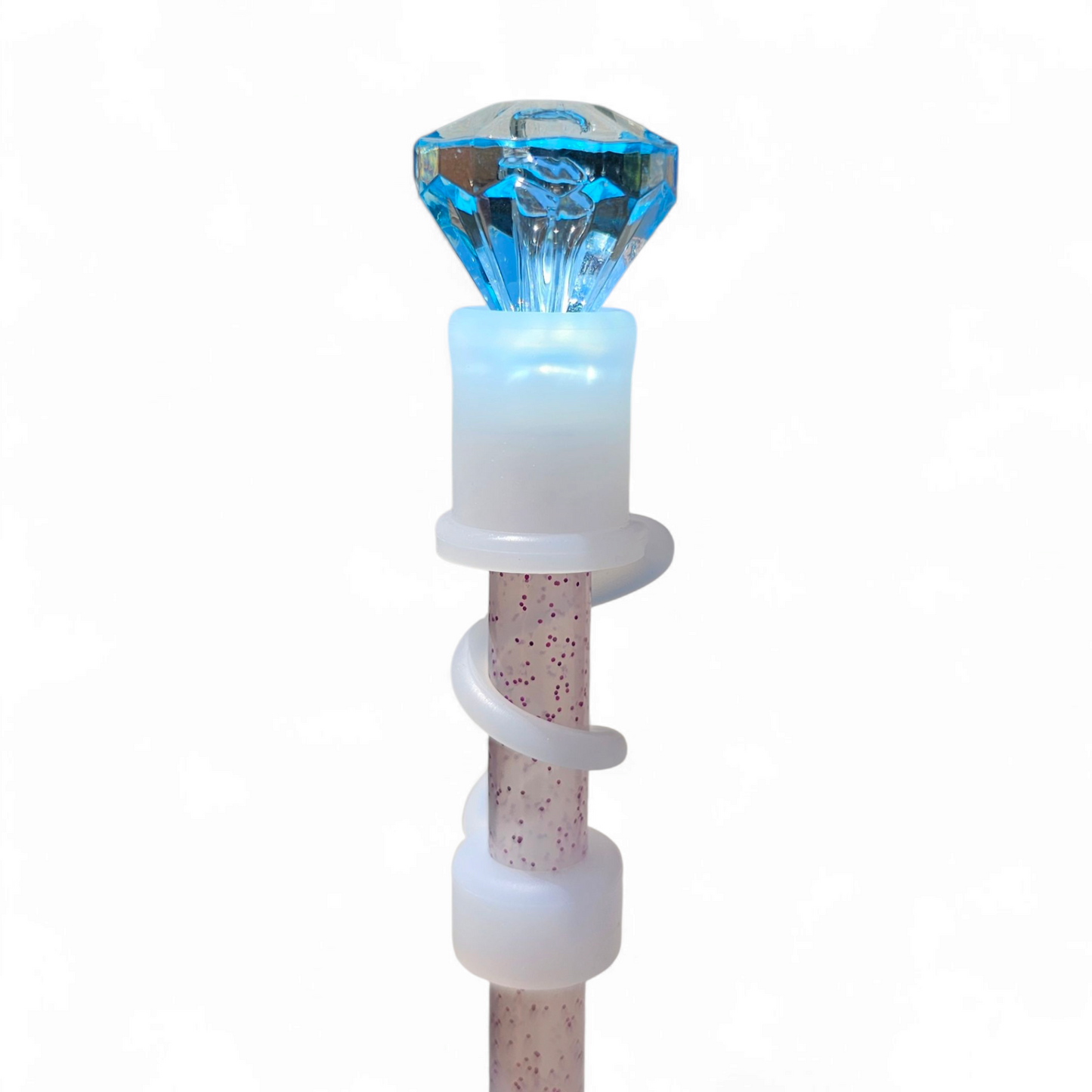Blue Diamond  | Semi-transparent Silicone 3D Straw Topper | Straw Cover by Creative 