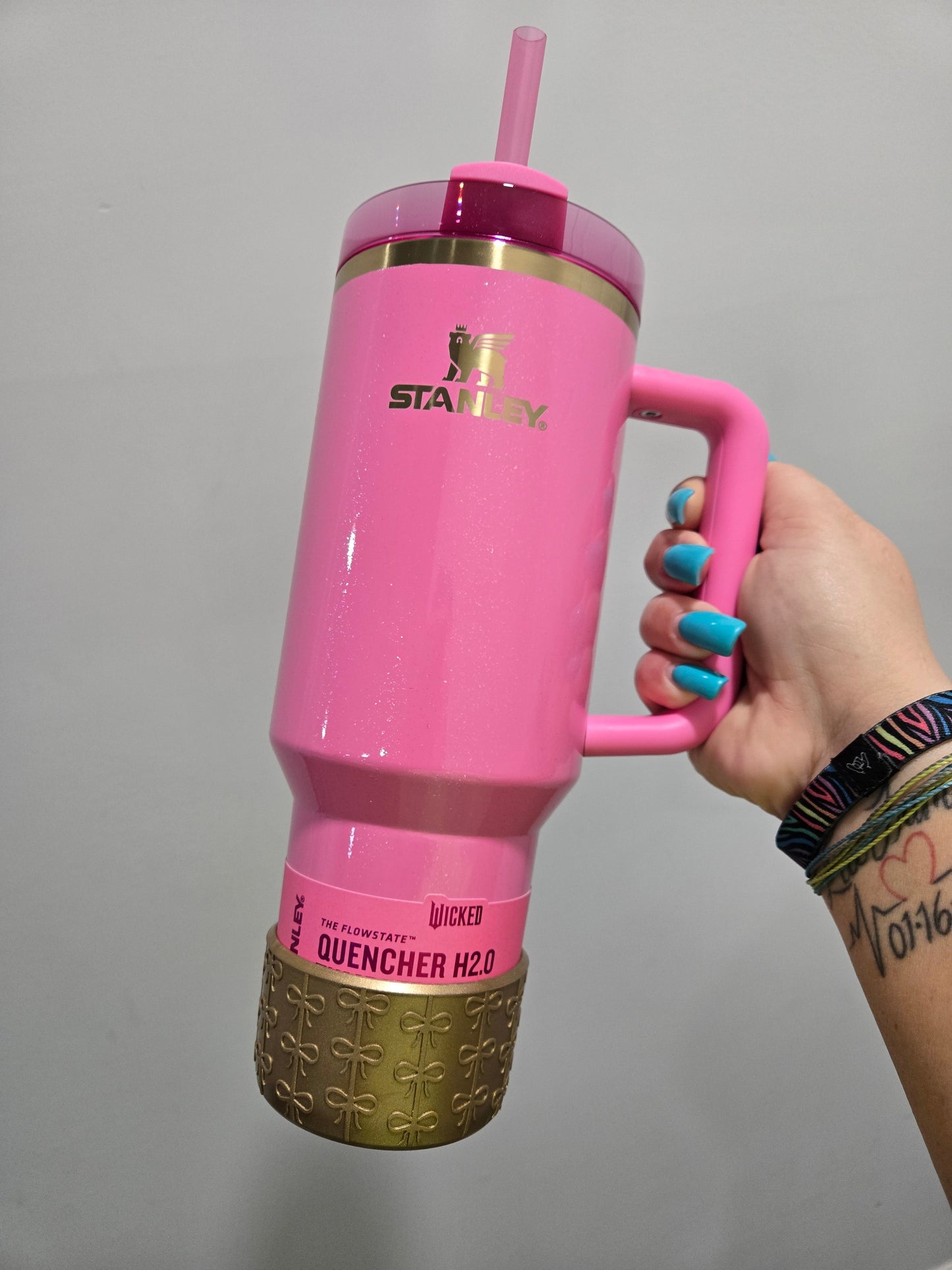 Bronze Metallic Bows Silicone Tumbler Boot