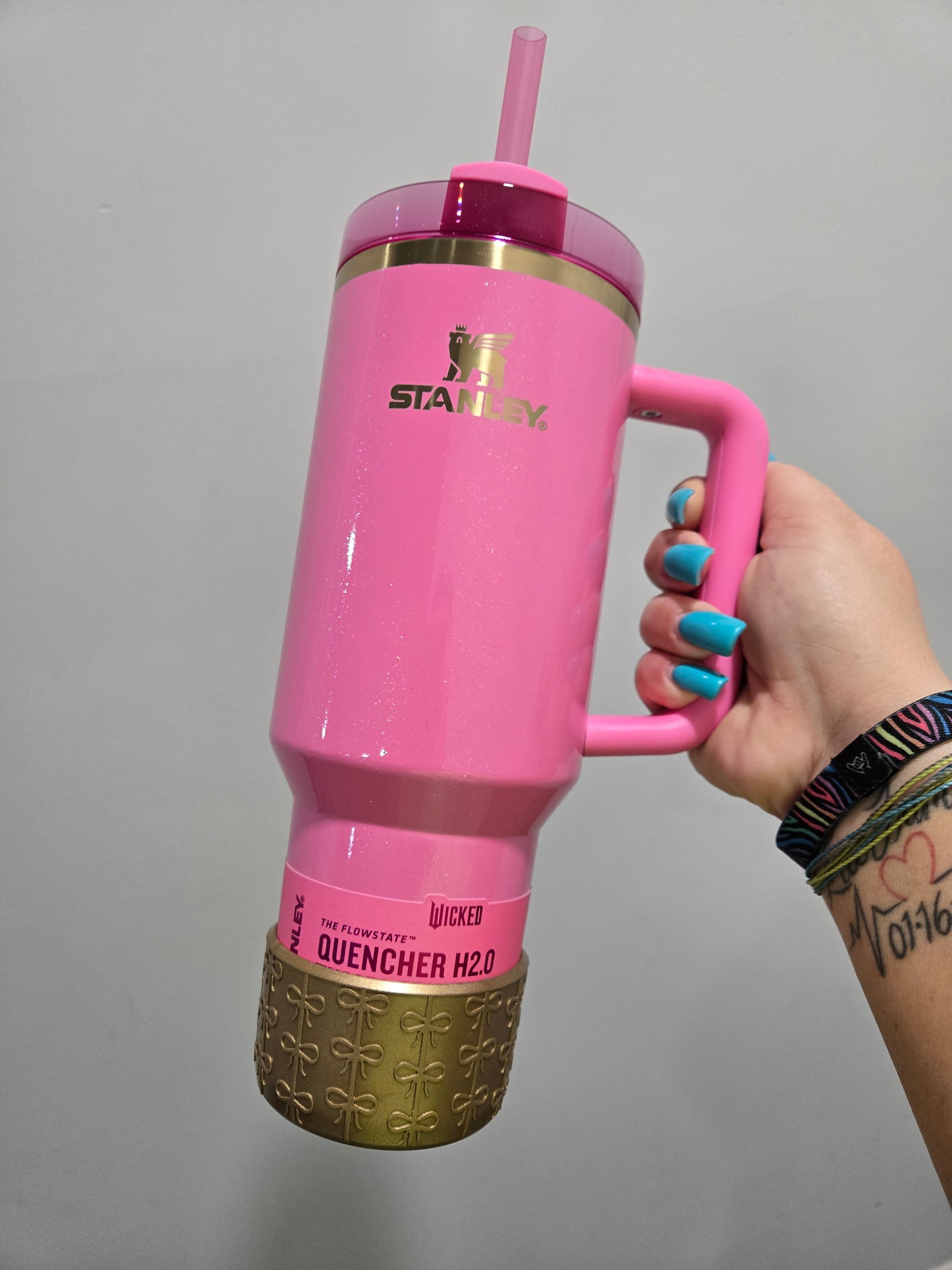 Bronze Metallic Bows Silicone Tumbler Boot