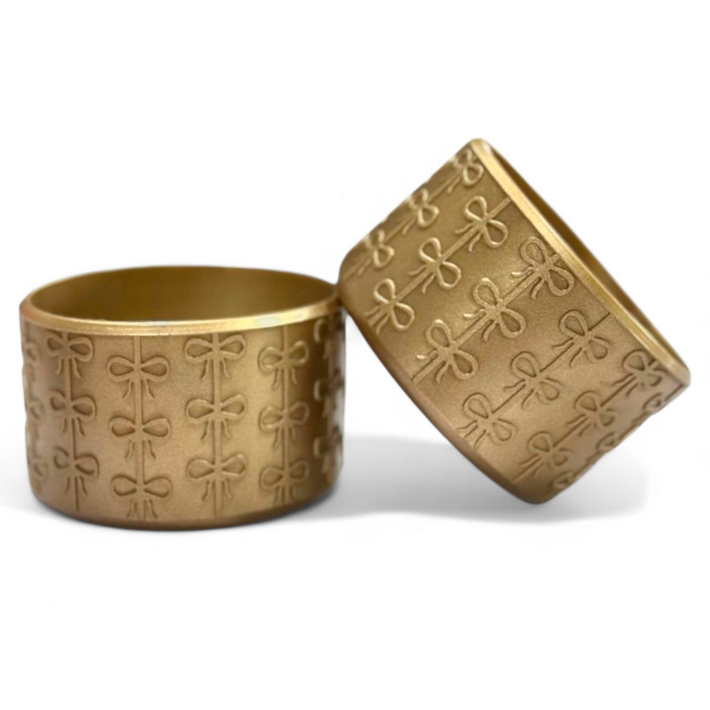 Bronze Metallic Bows Silicone Tumbler Boot