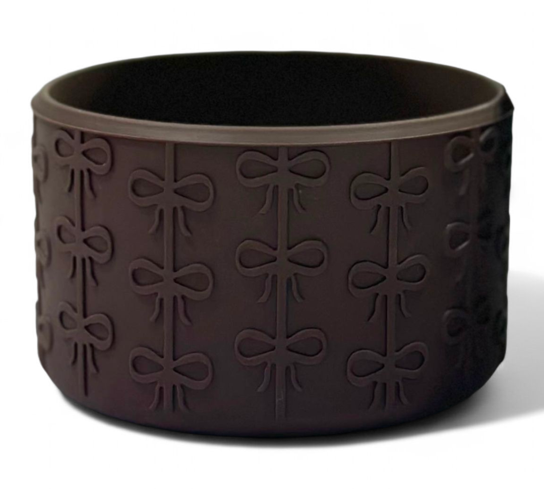 Brown Coquette Bow Silicone Tumbler Boot  | Tumbler Sleeve 