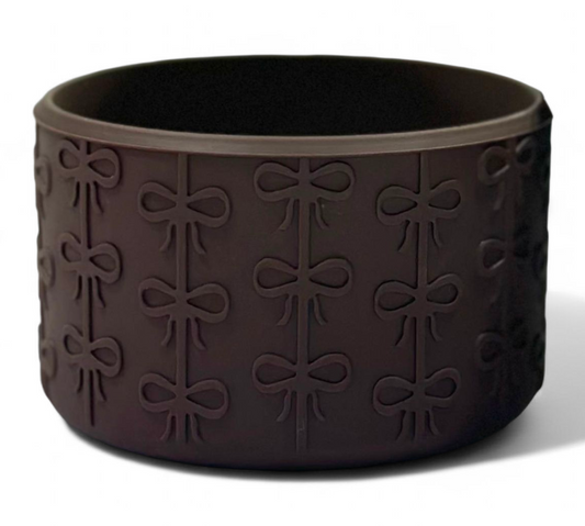 Brown Coquette Bow Silicone Tumbler Boot  | Tumbler Sleeve 