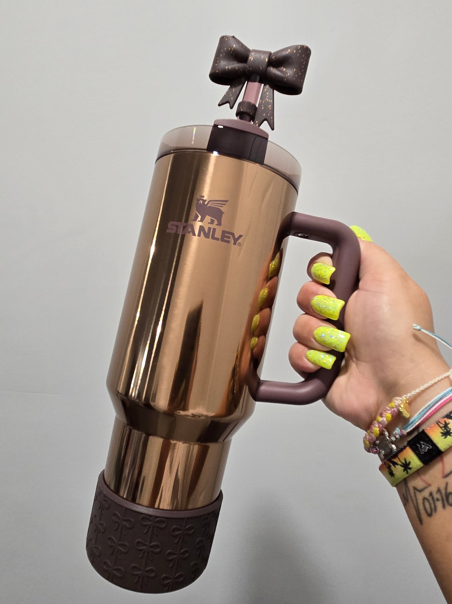 Brown Coquette Bow Silicone Tumbler Boot  | Tumbler Sleeve 