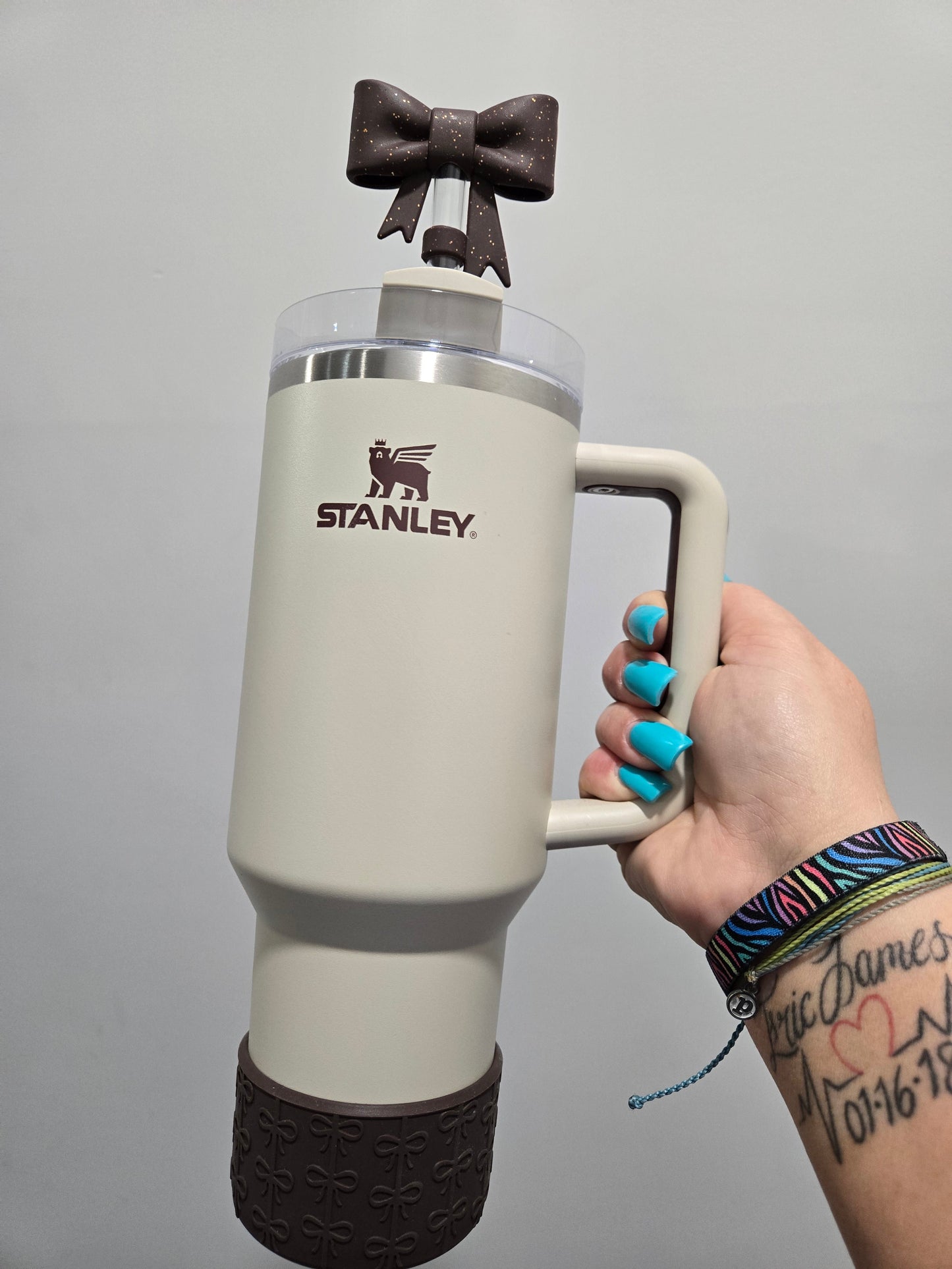 Brown Coquette Bow Silicone Tumbler Boot