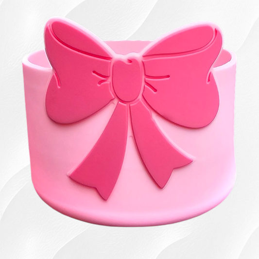 Bubblegum Pink Princess Bow Silicone Tumbler Boot by Southern Creative Glamour 