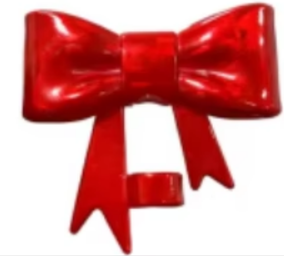 Cherry Bombshell HOLOGRAPHIC 3D Bow Silicone 10mm Straw Topper 