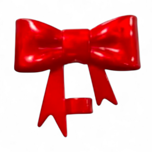 Cherry Red Bombshell HOLOGRAPHIC 3D Bow Silicone 10mm Straw Topper 